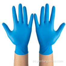 Guantes de nitrilo de examen azul desechable para médicos